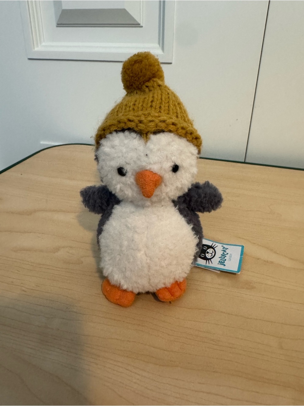 NWT Jellycat Mini Wee Winter Penguin Plush Stuffed Animal Mustard Yellow Hat